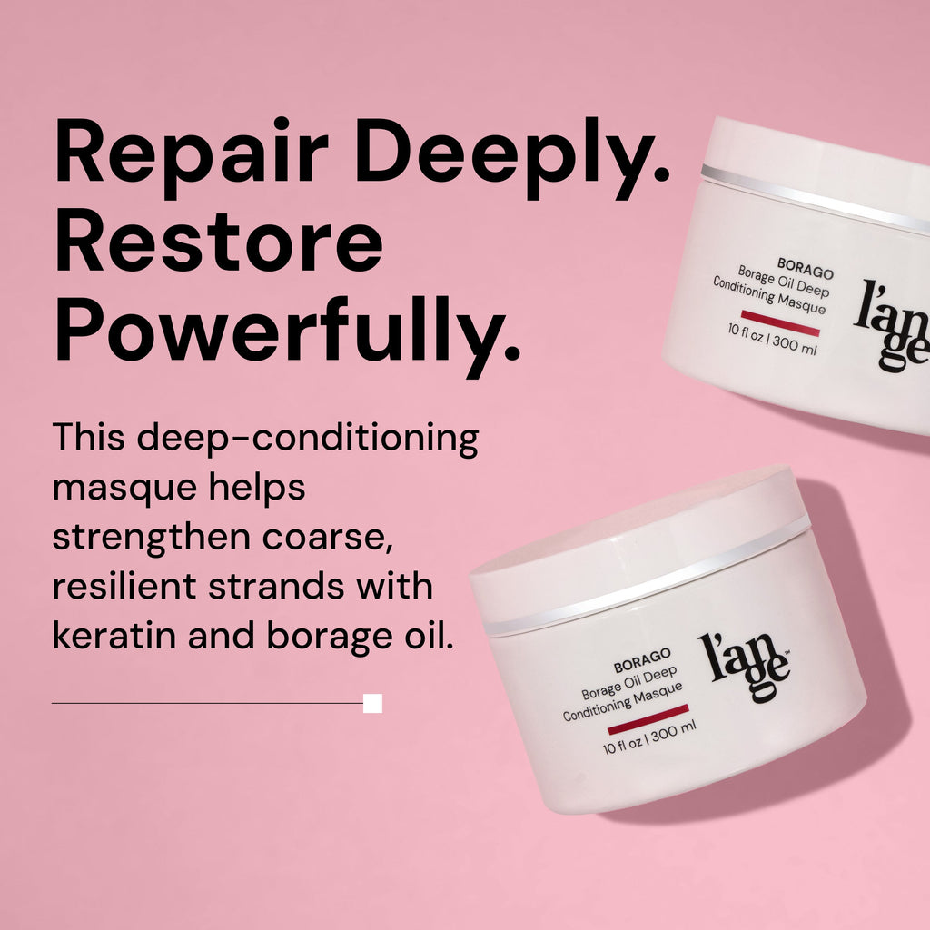 Repair deeply. Restore powerfully. This deep conditioning masque helps strengthen coarse, resilient strands with keratin and borage oil.