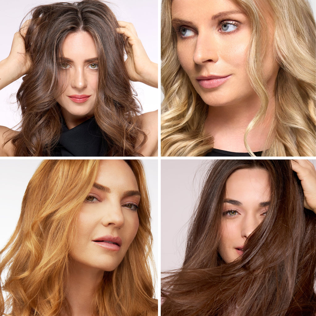 Diversity image with different hair types after using Deja Vu Dry Shampoo.