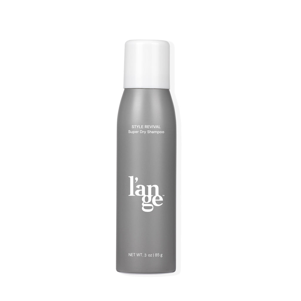 Gray aerosol can of l'ange Style Revival Super Dry Shampoo with a white cap, containing 3 oz (85 g) of product.
